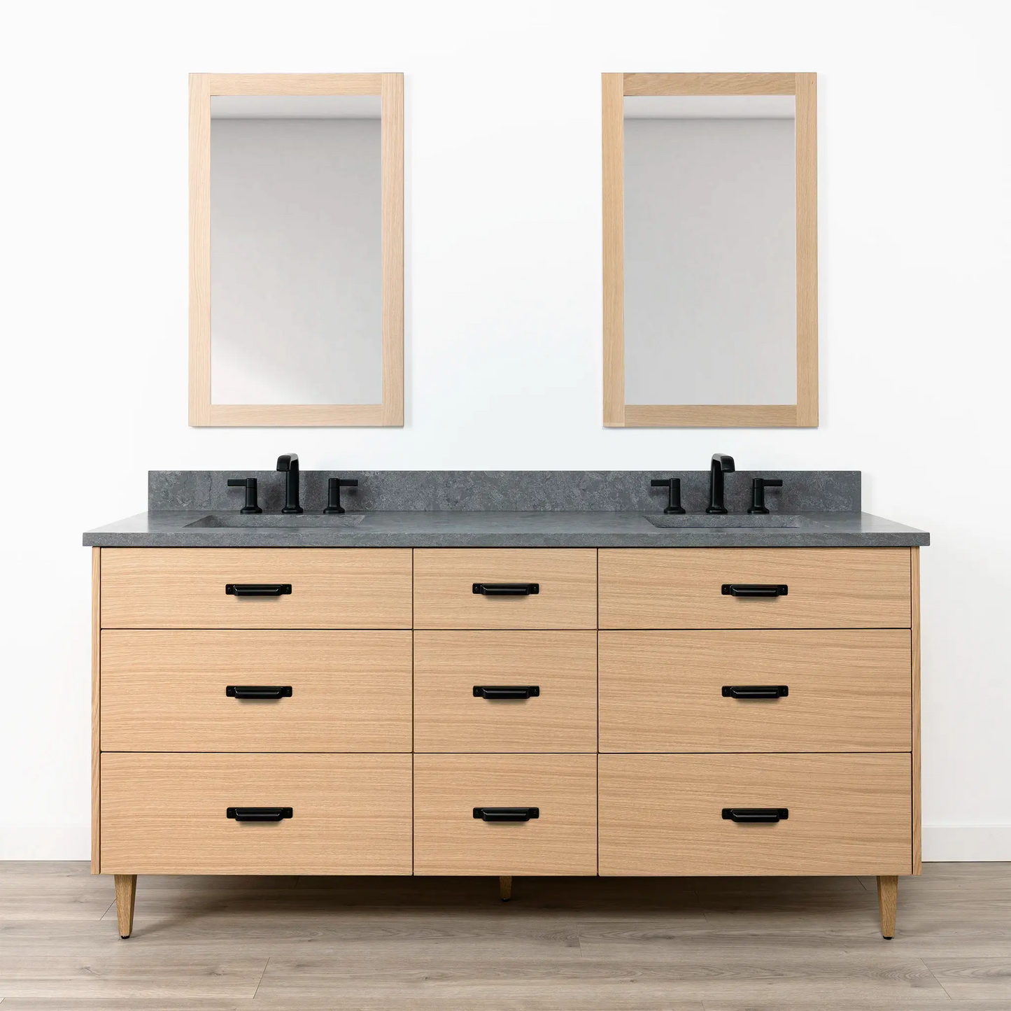 Ashbury SLIM 72" Natural White Oak Bathroom Vanity, Double Sink - All Drawers Teodor Bathroom Vanity Canada