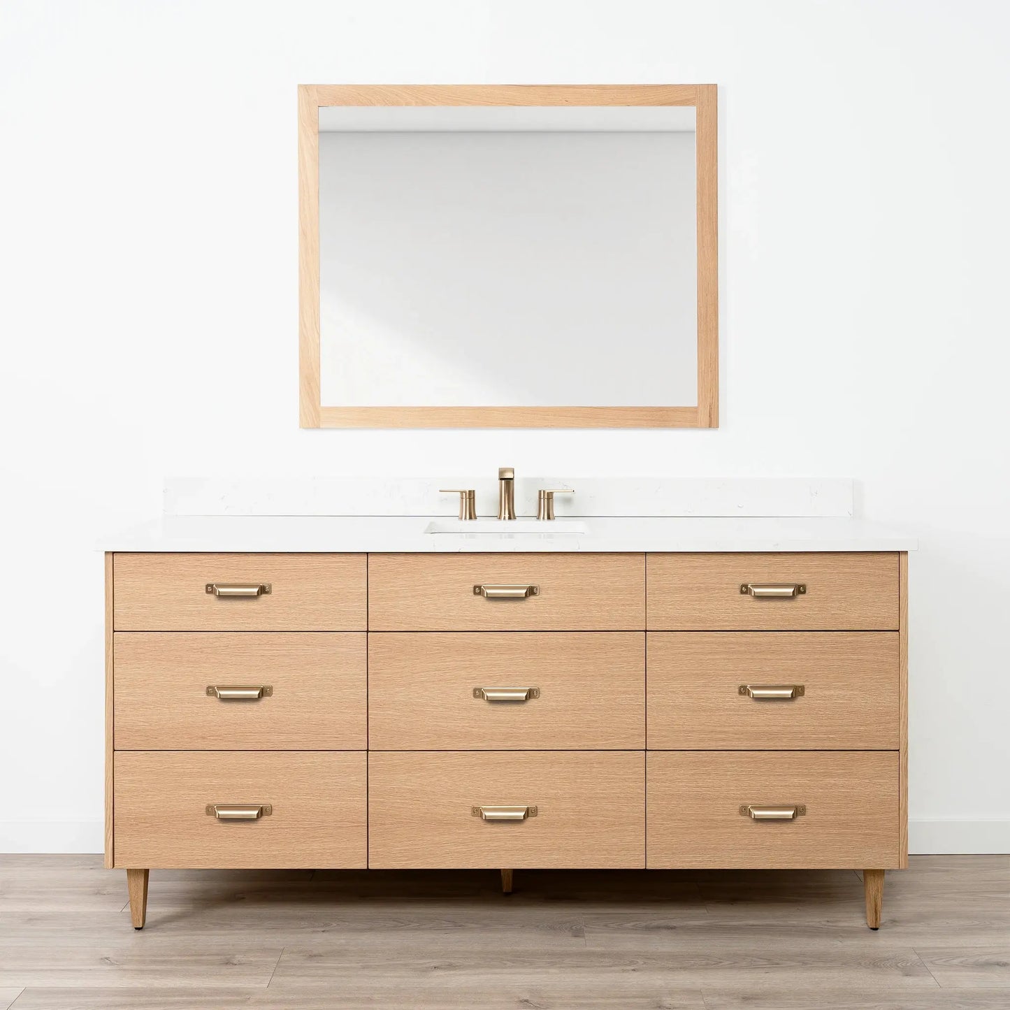 Ashbury SLIM 72" Natural White Oak Bathroom Vanity - All Drawers Teodor Bathroom Vanity Canada