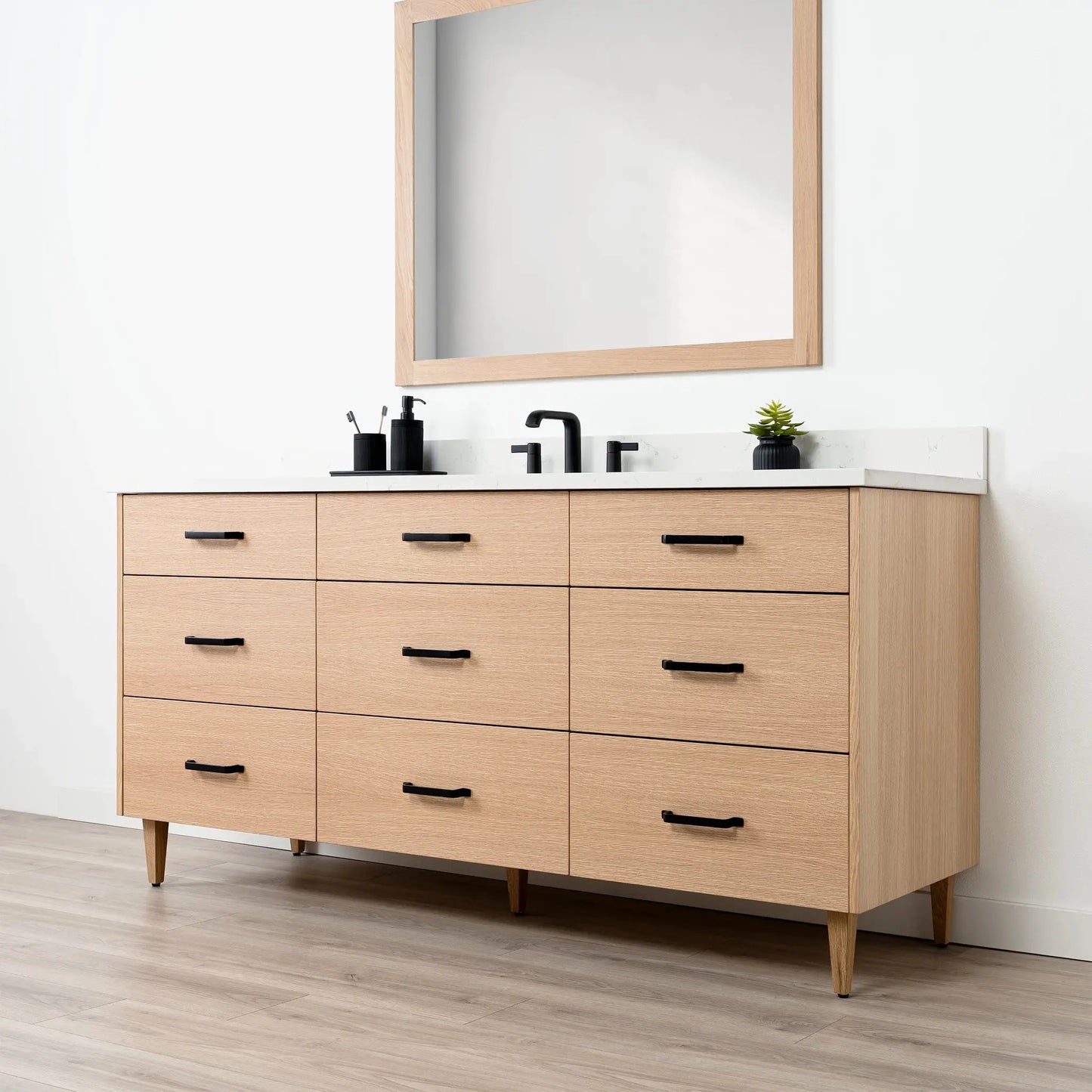 Ashbury SLIM 72" Natural White Oak Bathroom Vanity - All Drawers Teodor Bathroom Vanity Canada
