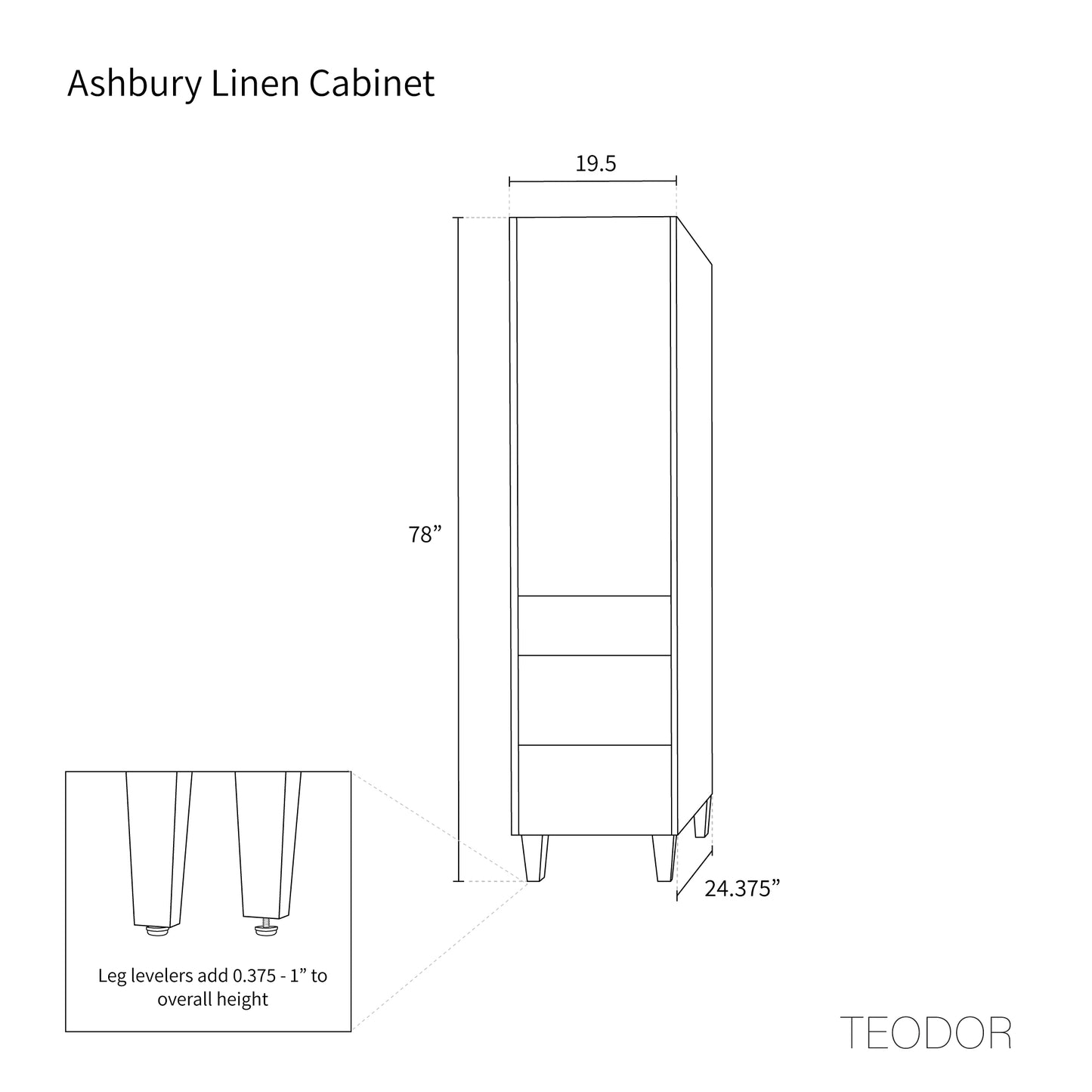 Ashbury Natural White Oak Linen Cabinet