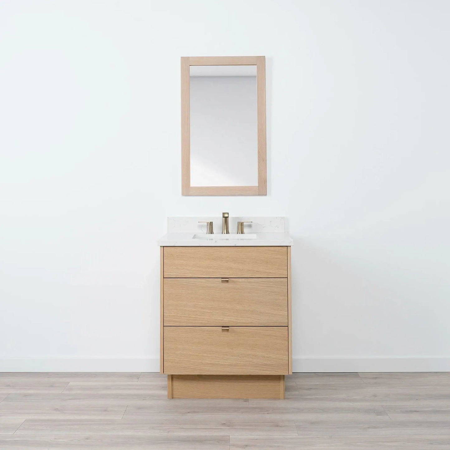 Ashbury SLIM 30" Natural White Oak Bathroom Vanity - All Drawers Teodor Bathroom Vanity Canada
