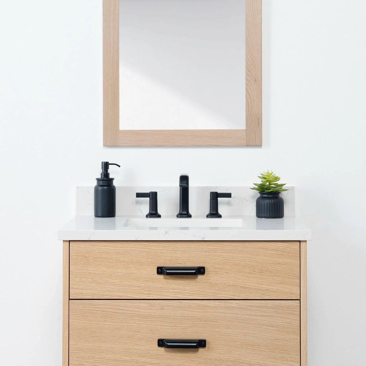 Ashbury SLIM 30" Natural White Oak Bathroom Vanity - All Drawers Teodor Bathroom Vanity Canada