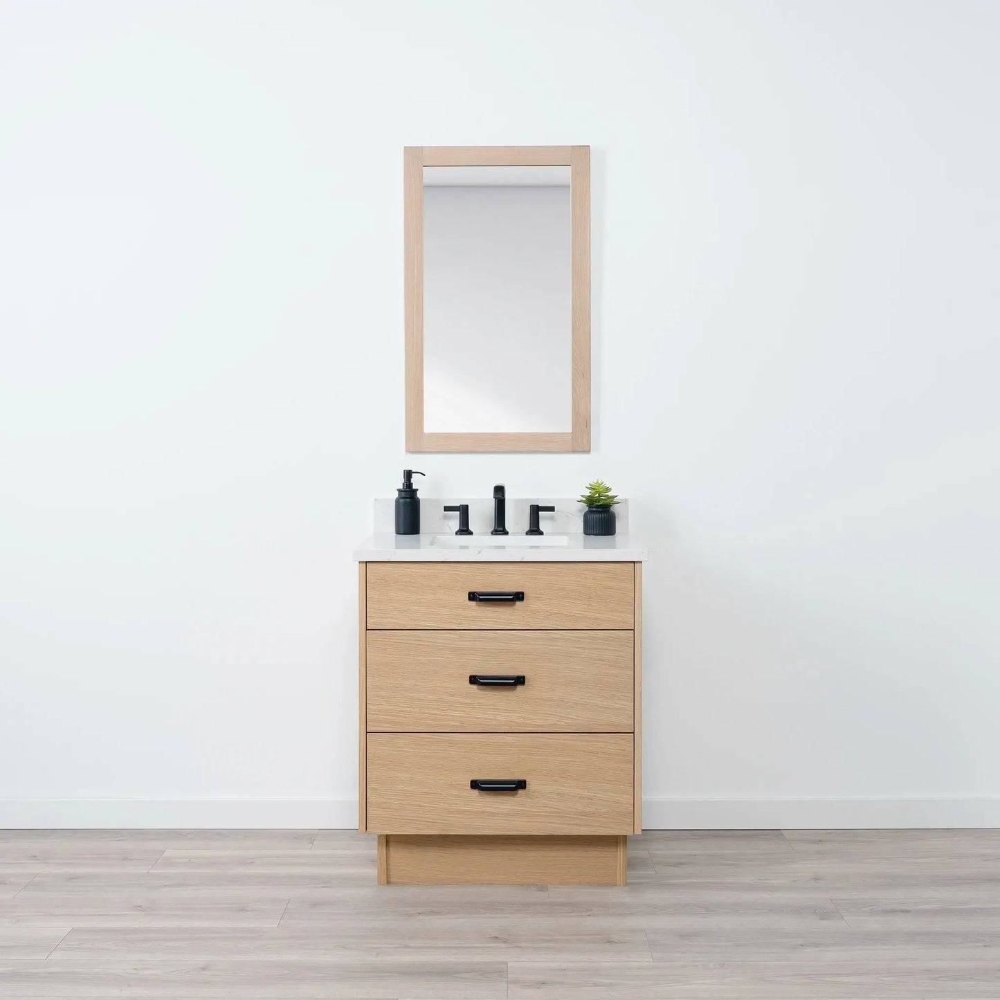 Ashbury SLIM 30" Natural White Oak Bathroom Vanity - All Drawers Teodor Bathroom Vanity Canada