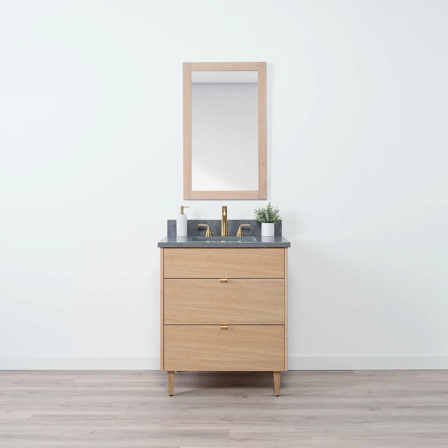 Ashbury SLIM 30" Natural White Oak Bathroom Vanity - All Drawers Teodor Bathroom Vanity Canada
