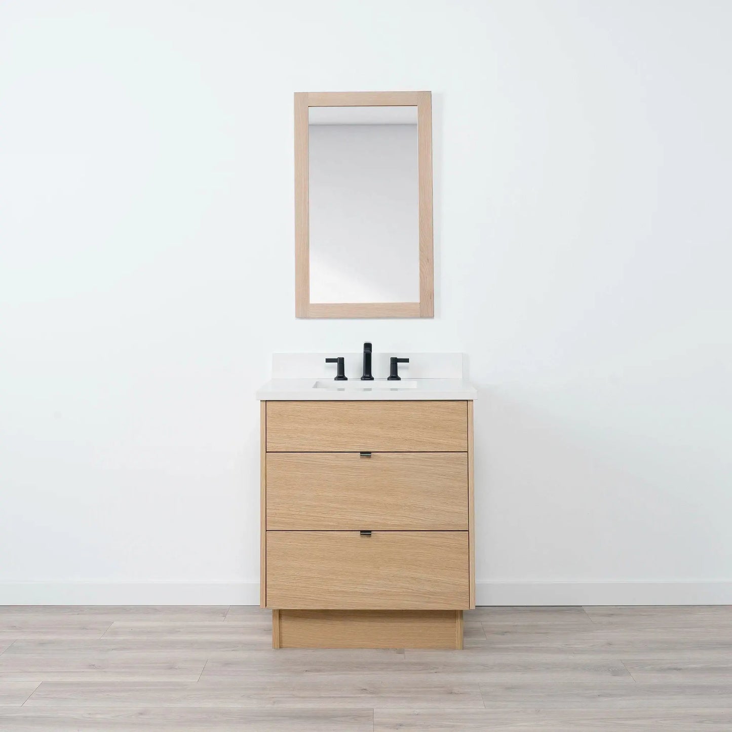 Ashbury SLIM 30" Natural White Oak Bathroom Vanity - All Drawers Teodor Bathroom Vanity Canada