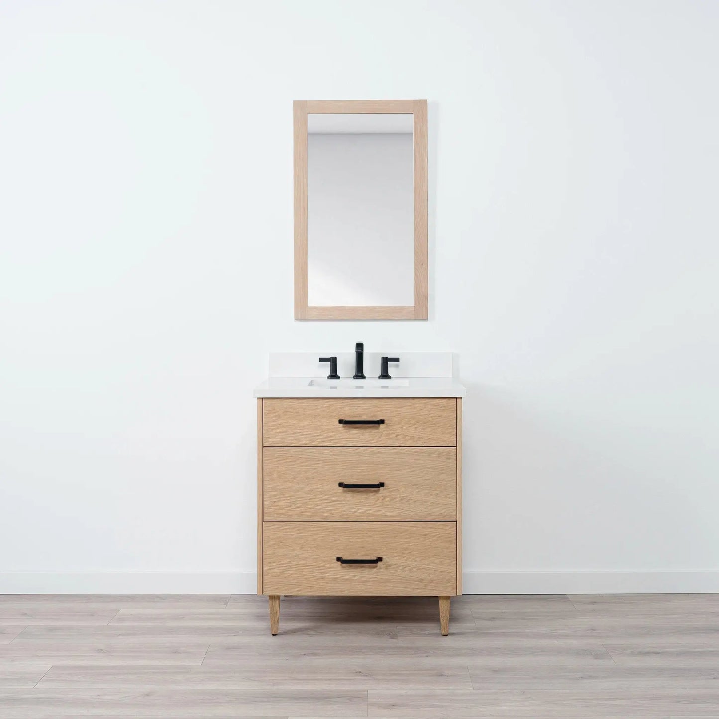 Ashbury SLIM 30" Natural White Oak Bathroom Vanity - All Drawers Teodor Bathroom Vanity Canada