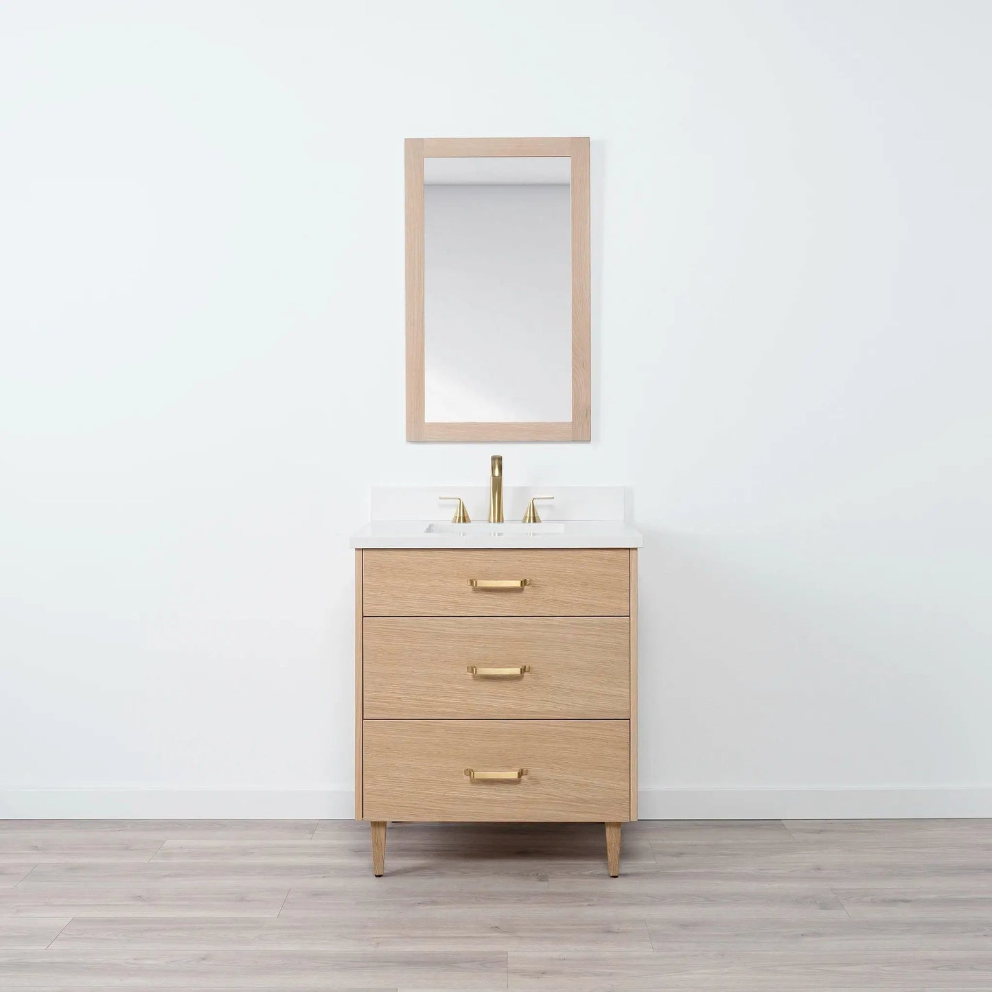 Ashbury SLIM 30" Natural White Oak Bathroom Vanity - All Drawers Teodor Bathroom Vanity Canada