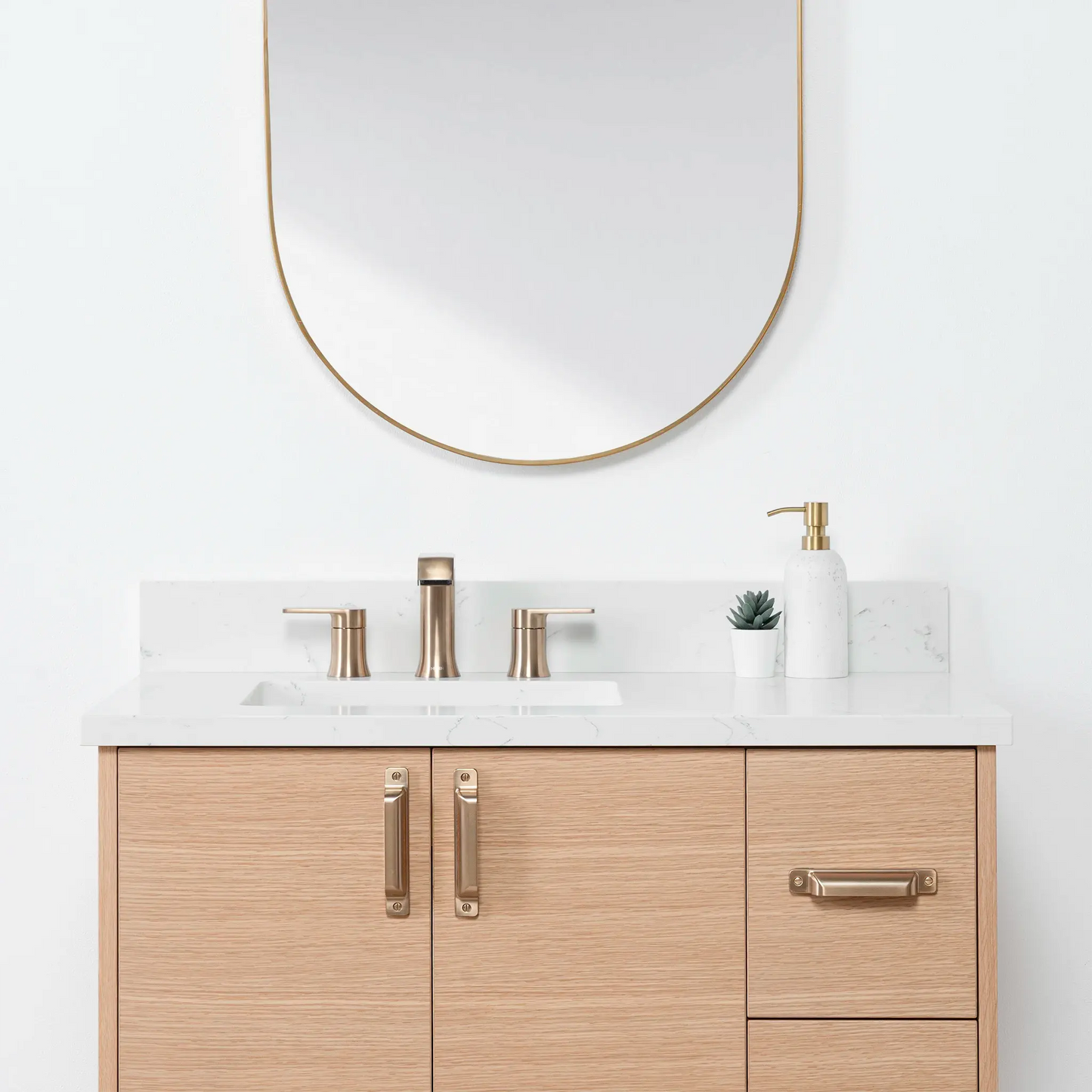 Ashbury SLIM 36" Wall Mount Natural White Oak Bathroom Vanity, Left Sink Teodor Bathroom Vanity Canada