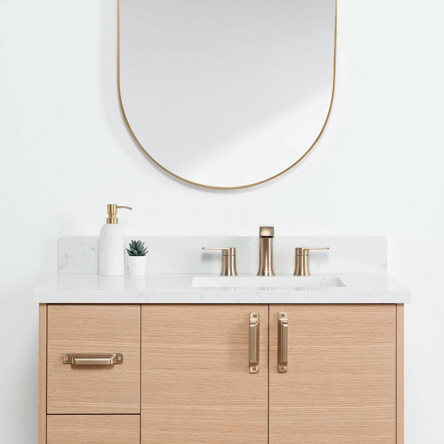 Ashbury SLIM 36" Wall Mount Natural White Oak Bathroom Vanity, Right Sink Teodor Bathroom Vanity Canada