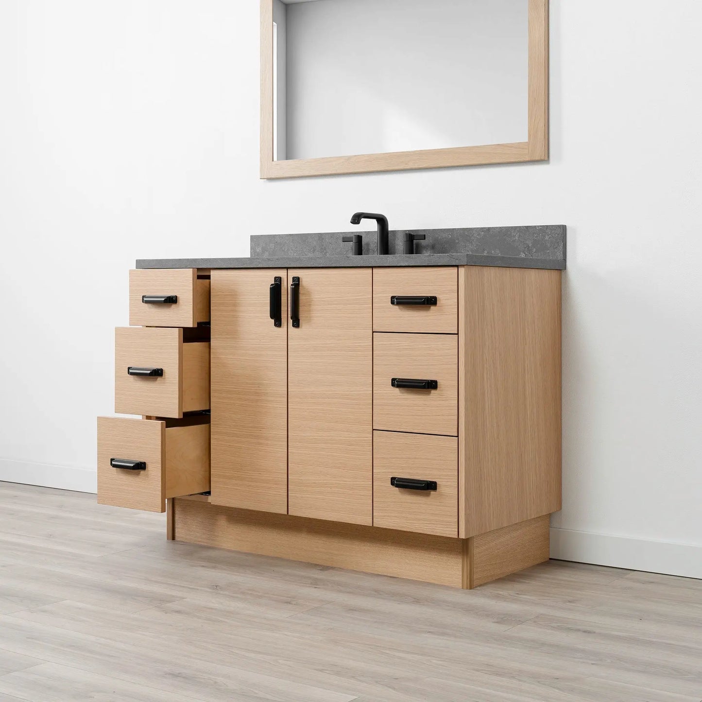 Ashbury SLIM 48" Natural White Oak Bathroom Vanity Teodor Bathroom Vanity Canada