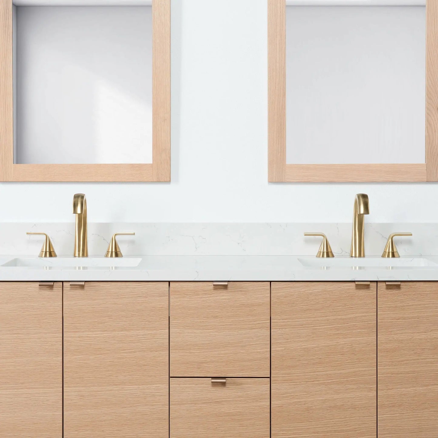 Ashbury SLIM 60" Wall Mount Natural White Oak Bathroom Vanity, Double Sink Teodor Bathroom Vanity Canada