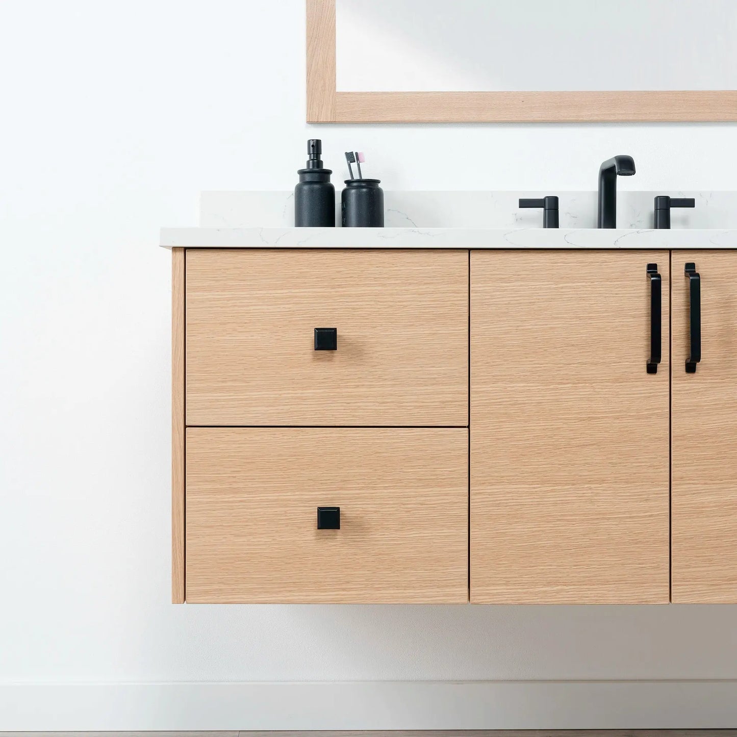 Ashbury SLIM 60" Wall Mount Natural White Oak Bathroom Vanity Teodor Bathroom Vanity Canada