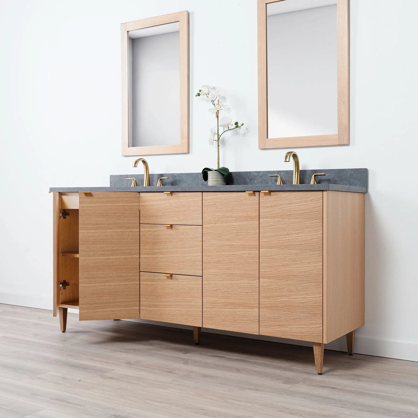 Ashbury SLIM 72" Natural White Oak Bathroom Vanity, Double Sink Teodor Bathroom Vanity Canada
