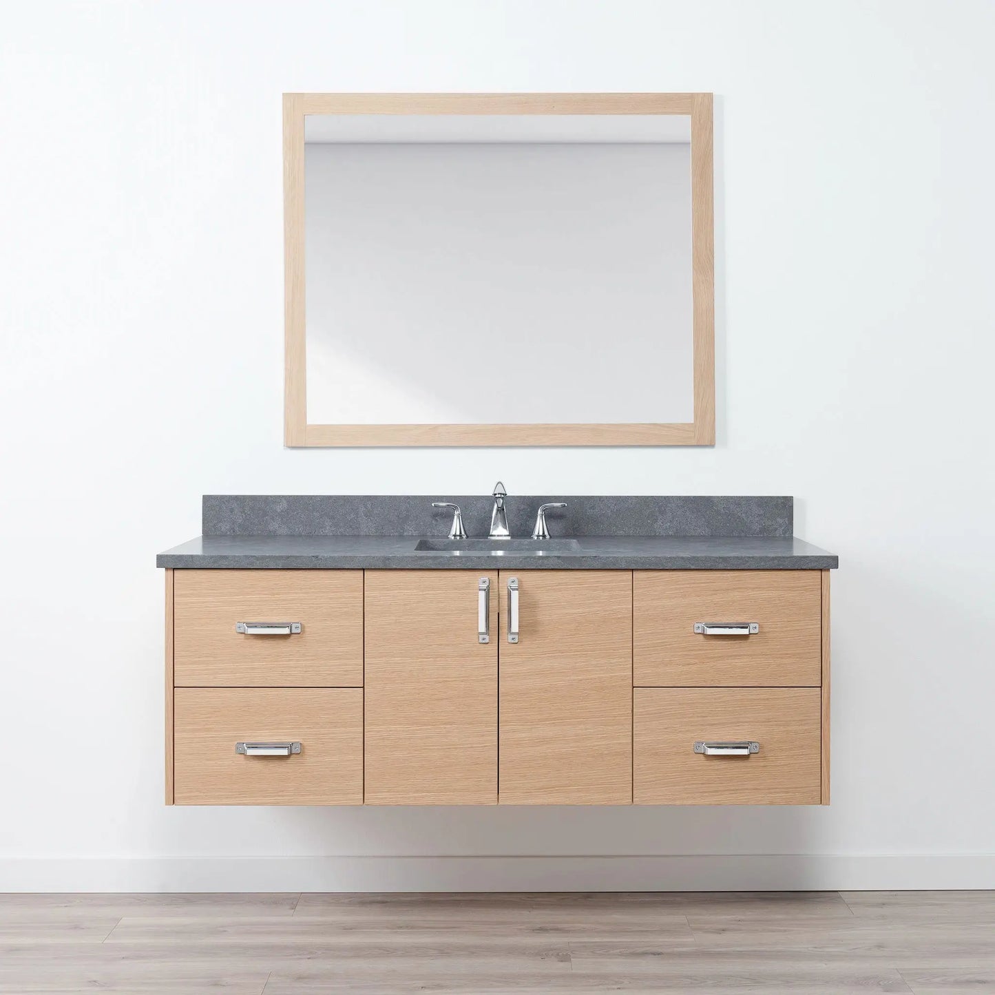 Ashbury SLIM 60" Wall Mount Natural White Oak Bathroom Vanity Teodor Bathroom Vanity Canada
