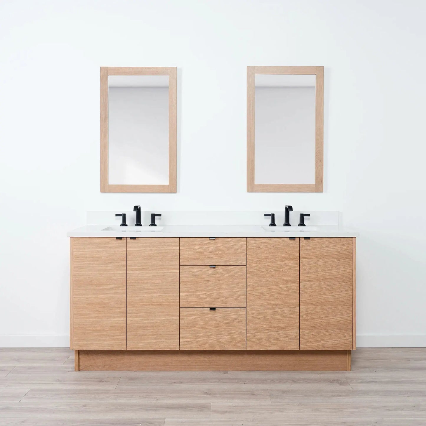 Ashbury SLIM 72" Natural White Oak Bathroom Vanity, Double Sink Teodor Bathroom Vanity Canada
