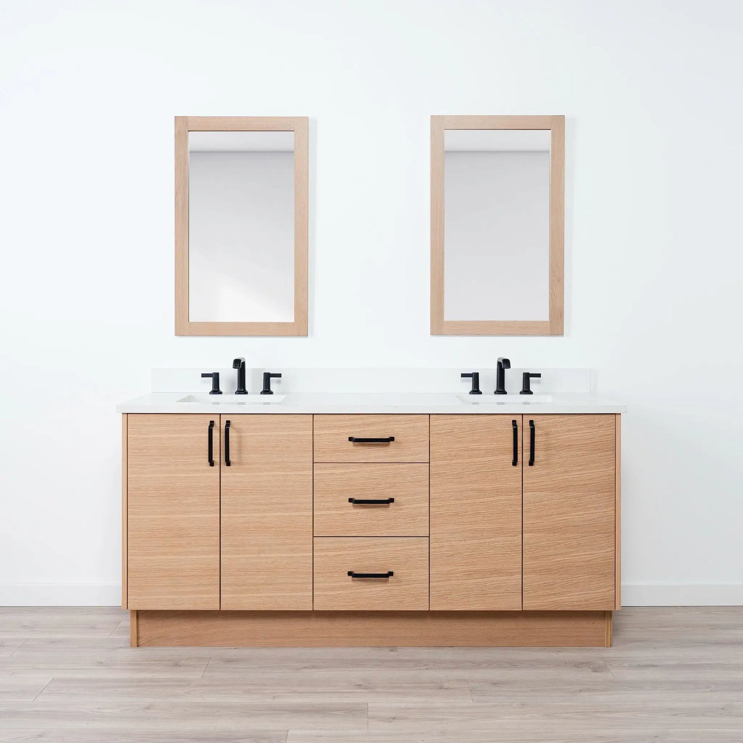 Ashbury SLIM 72" Natural White Oak Bathroom Vanity, Double Sink Teodor Bathroom Vanity Canada