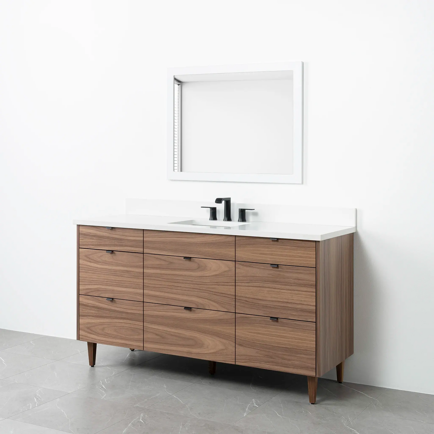 Asher 60", Teodor® Modern American Black Walnut Vanity Teodor Bathroom VanityCanada