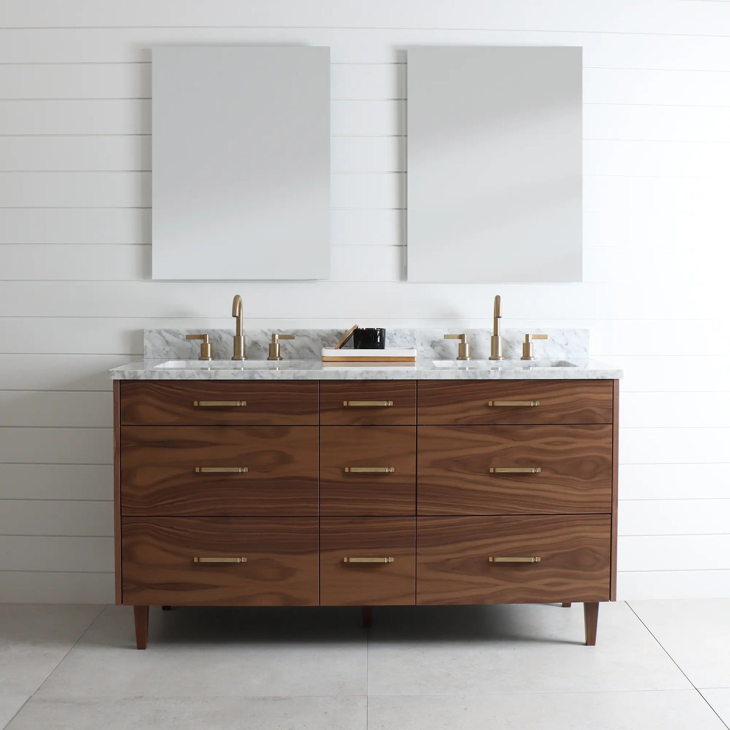 Asher 60", Teodor® Modern American Black Walnut Vanity, Double Sink Teodor Bathroom VanityCanada
