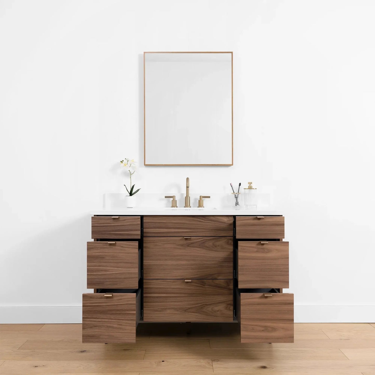 Asher SLIM, 48" Teodor® Modern American Black Walnut Vanity Teodor Bathroom VanityCanada