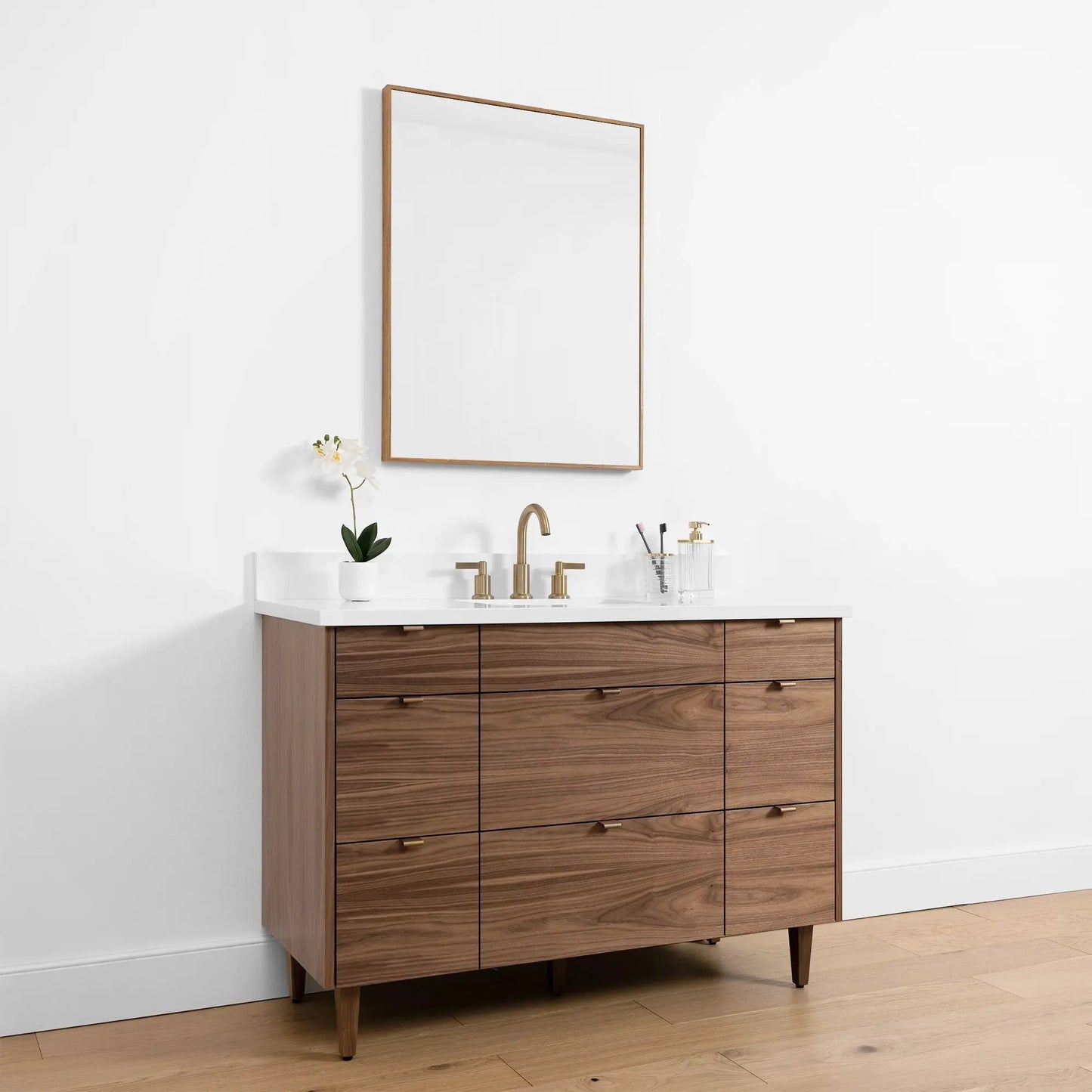 Asher SLIM, 48" Teodor® Modern American Black Walnut Vanity Teodor Bathroom VanityCanada