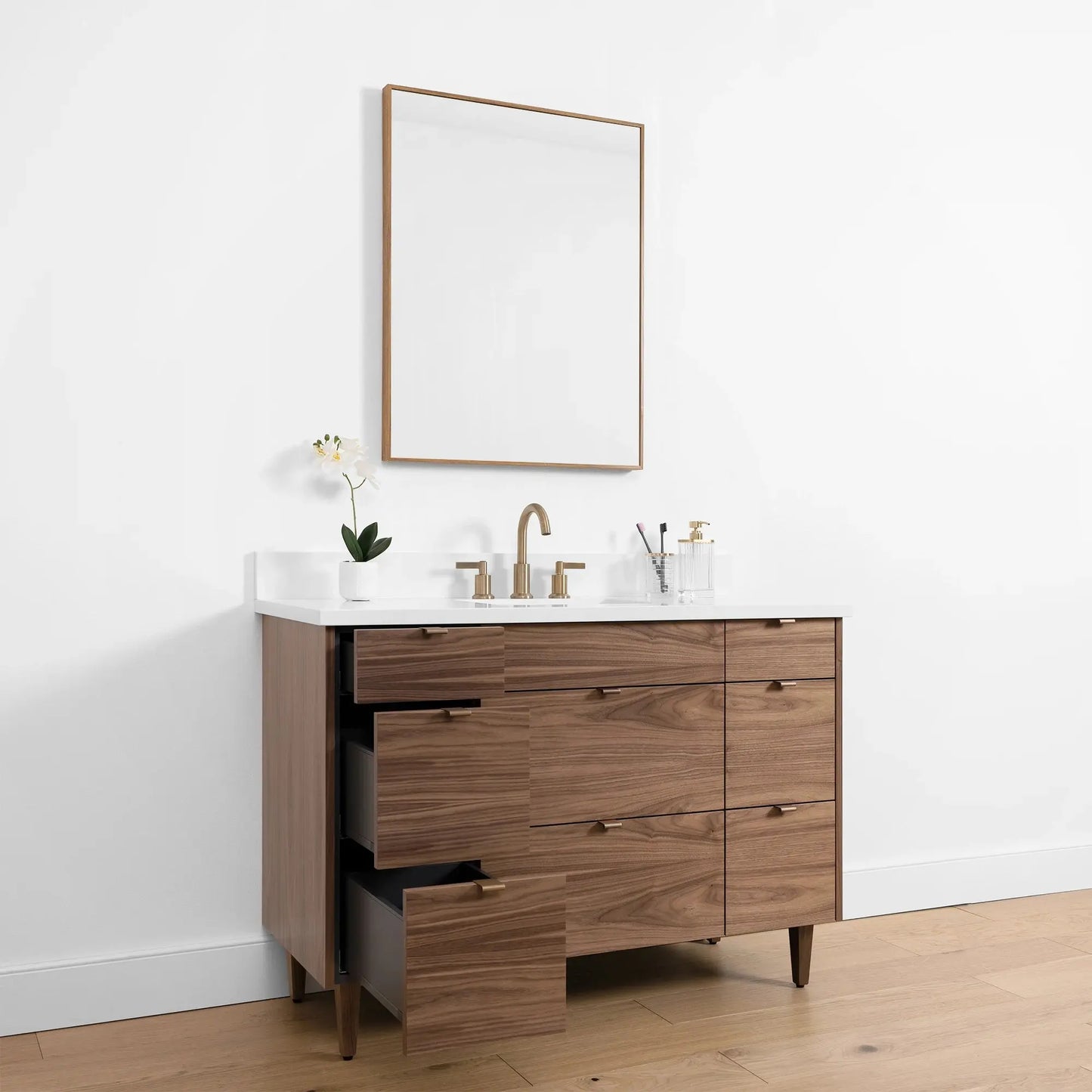 Asher SLIM, 48" Teodor® Modern American Black Walnut Vanity Teodor Bathroom VanityCanada