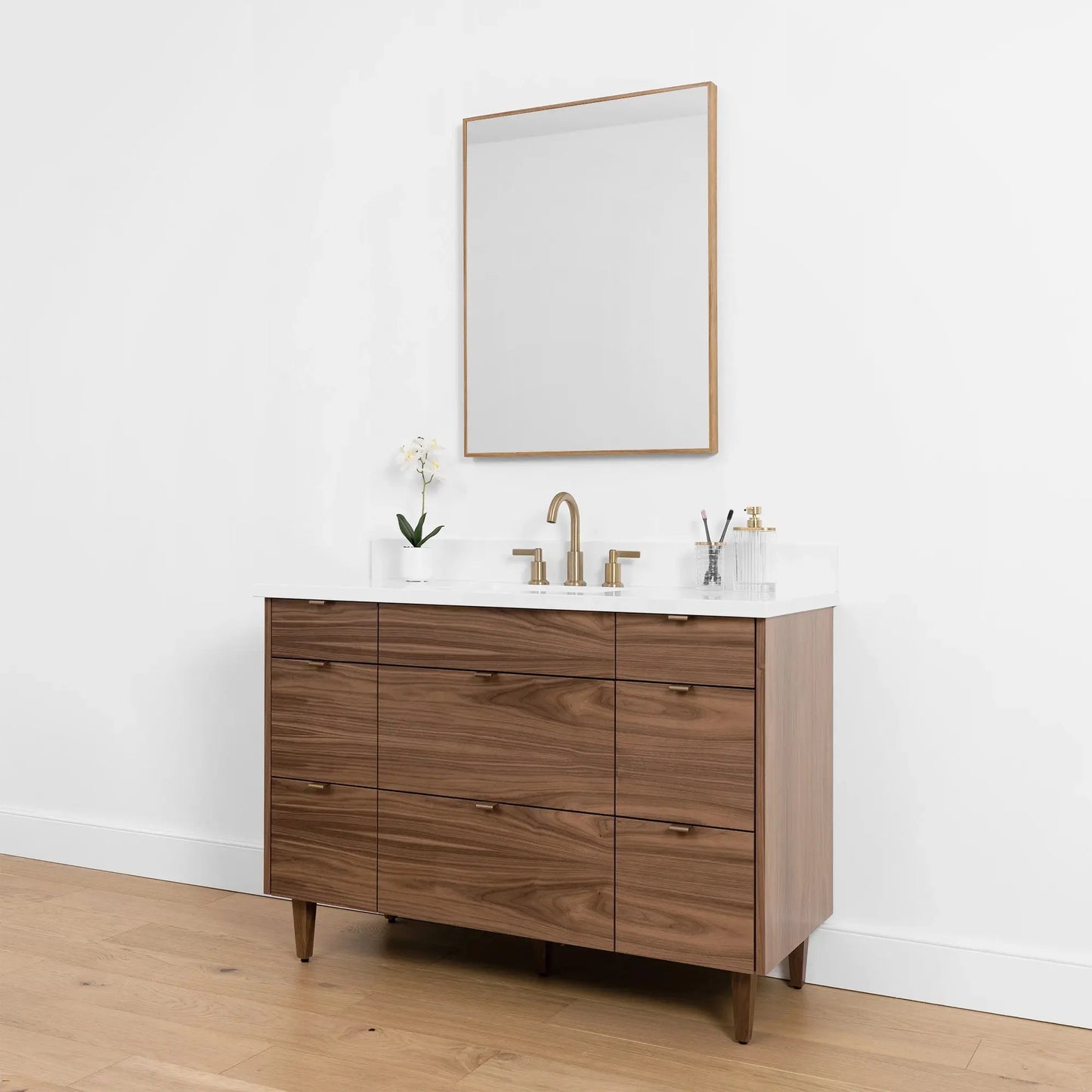 Asher SLIM, 48" Teodor® Modern American Black Walnut Vanity Teodor Bathroom VanityCanada