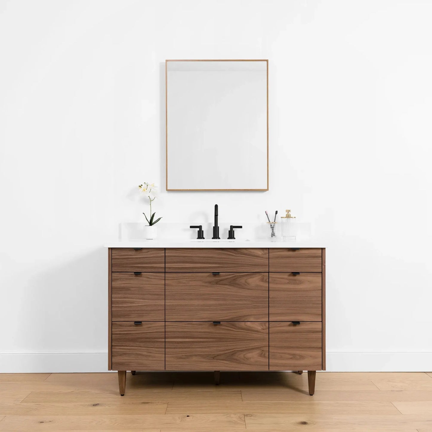 Asher SLIM, 48" Teodor® Modern American Black Walnut Vanity Teodor Bathroom VanityCanada