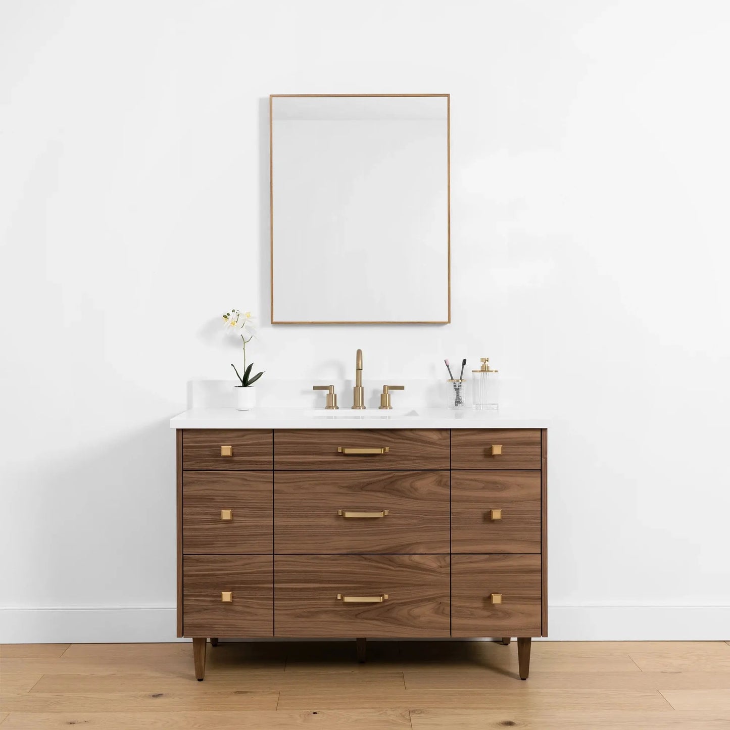 Asher SLIM, 48" Teodor® Modern American Black Walnut Vanity Teodor Bathroom VanityCanada