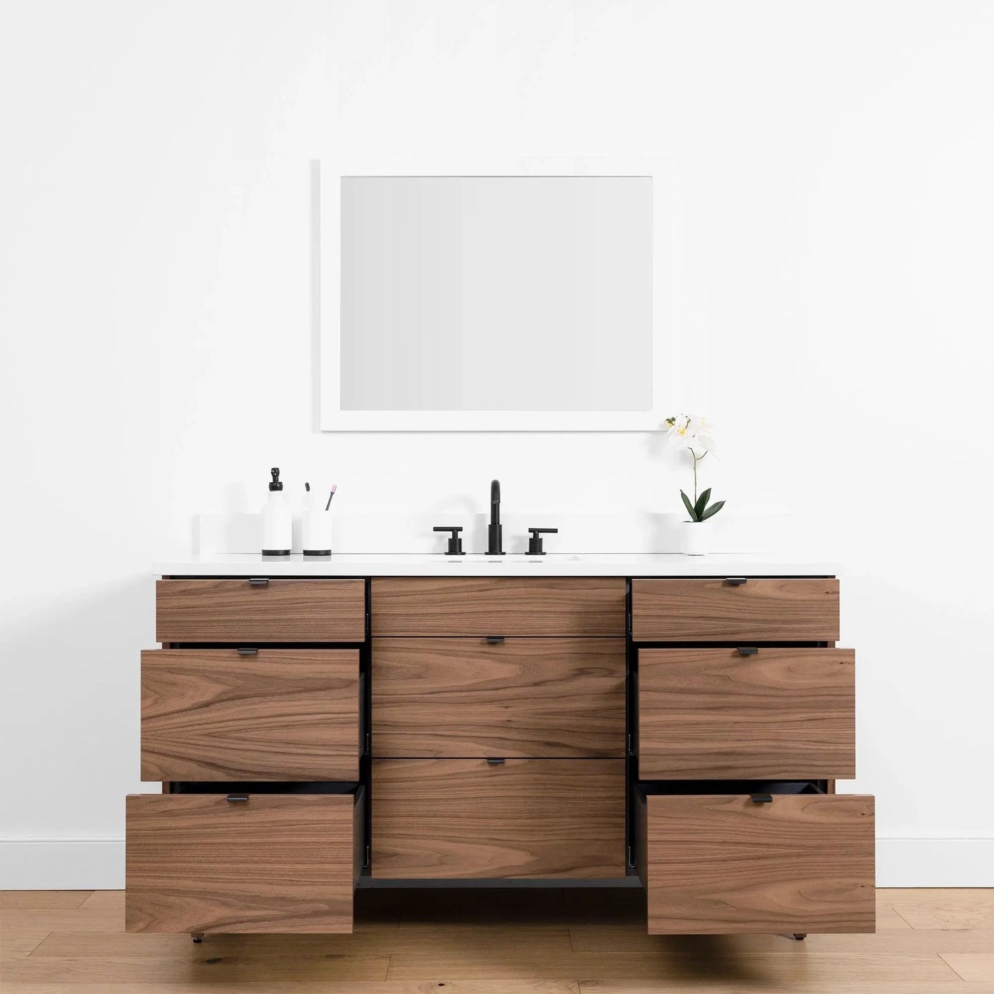 Asher SLIM, 60" Teodor® Modern American Black Walnut Vanity Teodor Bathroom VanityCanada