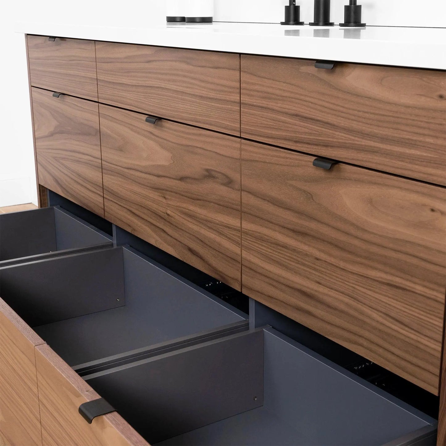 Asher SLIM, 60" Teodor® Modern American Black Walnut Vanity Teodor Bathroom VanityCanada