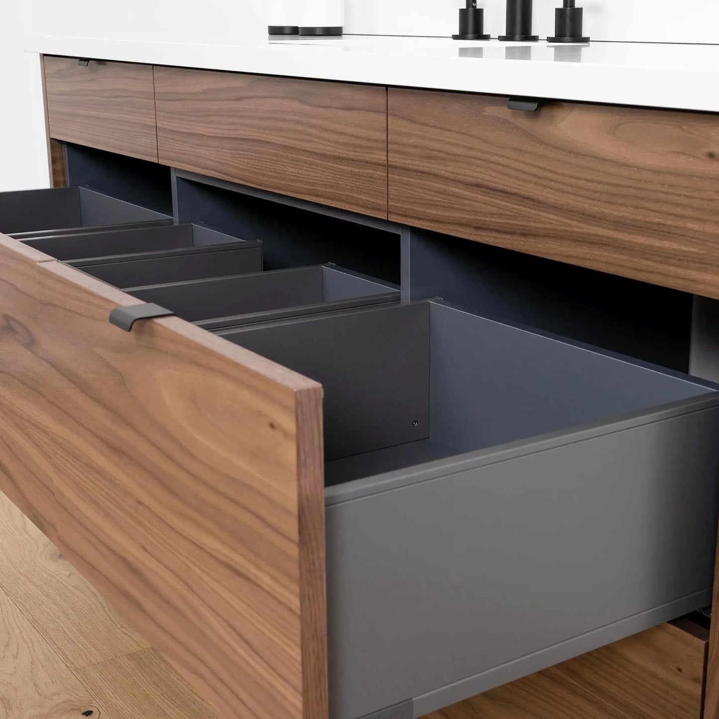 Asher SLIM, 60" Teodor® Modern American Black Walnut Vanity Teodor Bathroom VanityCanada