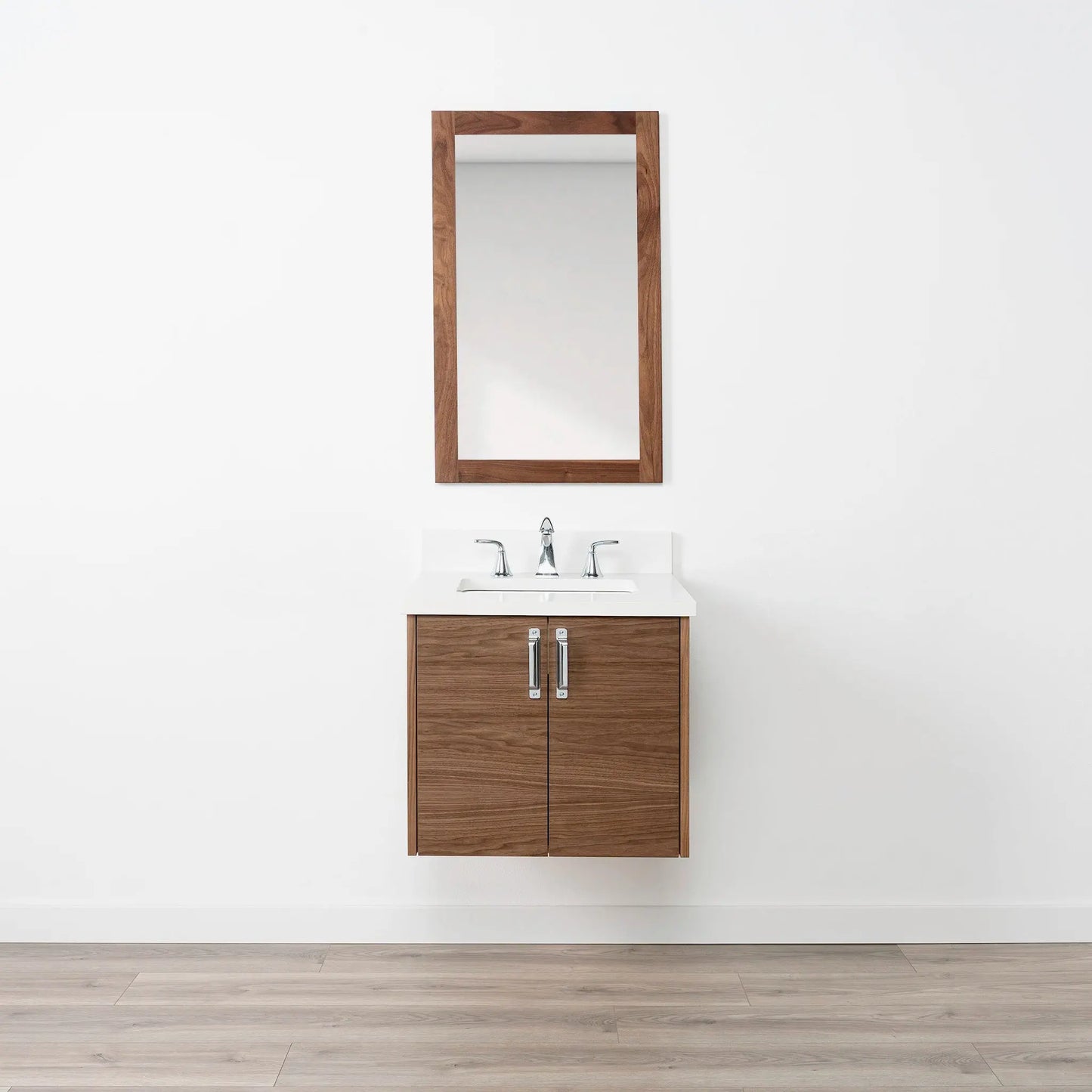 Austin SLIM 24" Wall Mount American Black Walnut Bathroom Vanity Teodor Bathroom Vanity Canada