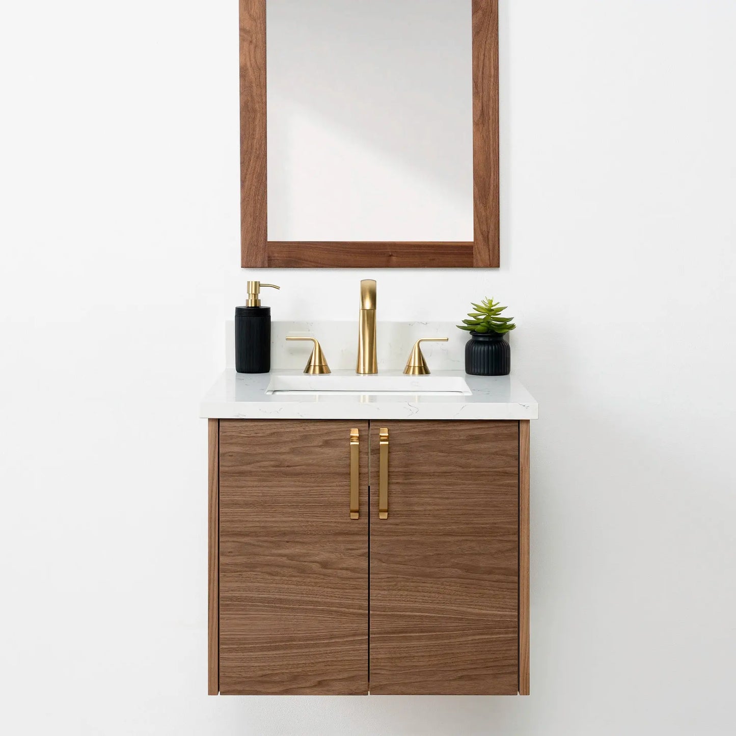 Austin SLIM 24" Wall Mount American Black Walnut Bathroom Vanity Teodor Bathroom Vanity Canada
