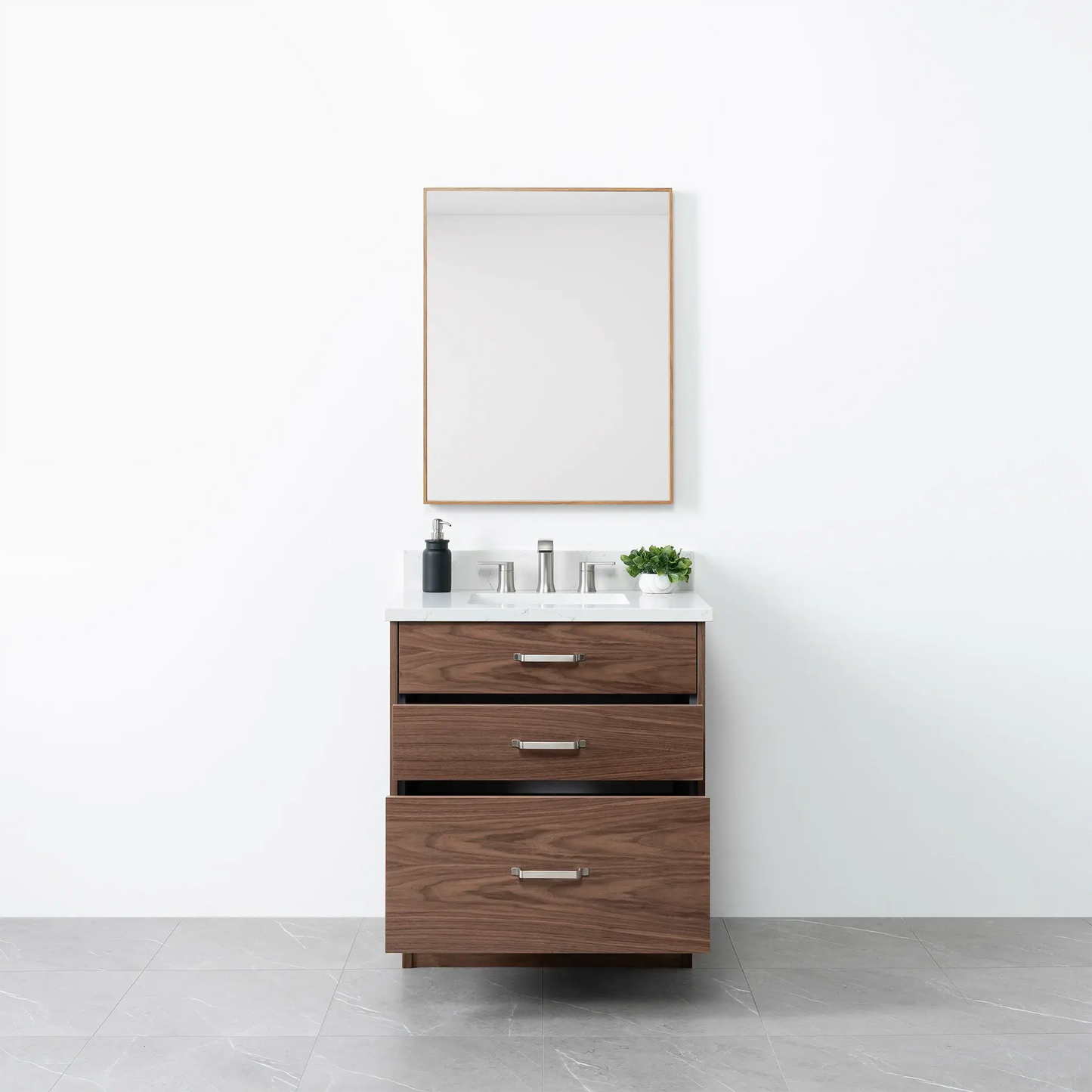 Austin 30", Teodor® Modern American Black Walnut Vanity Teodor