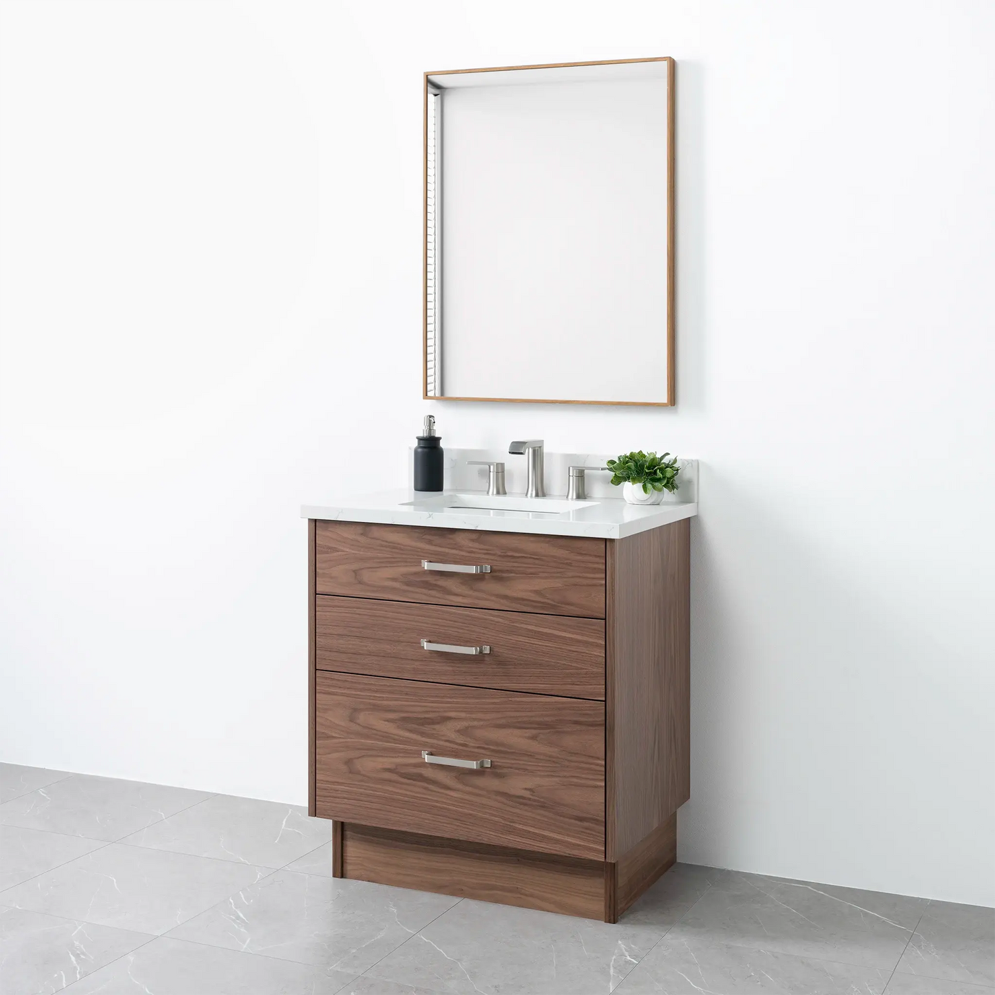 Austin 30", Teodor® Modern American Black Walnut Vanity Teodor