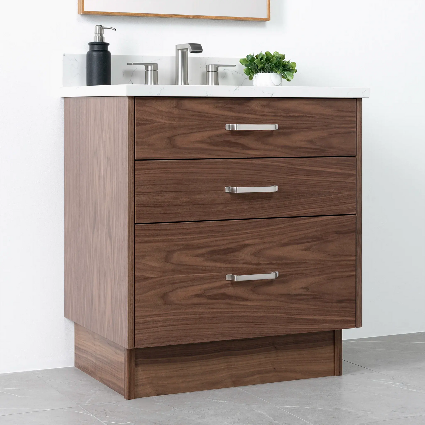 Austin 30", Teodor® Modern American Black Walnut Vanity Teodor
