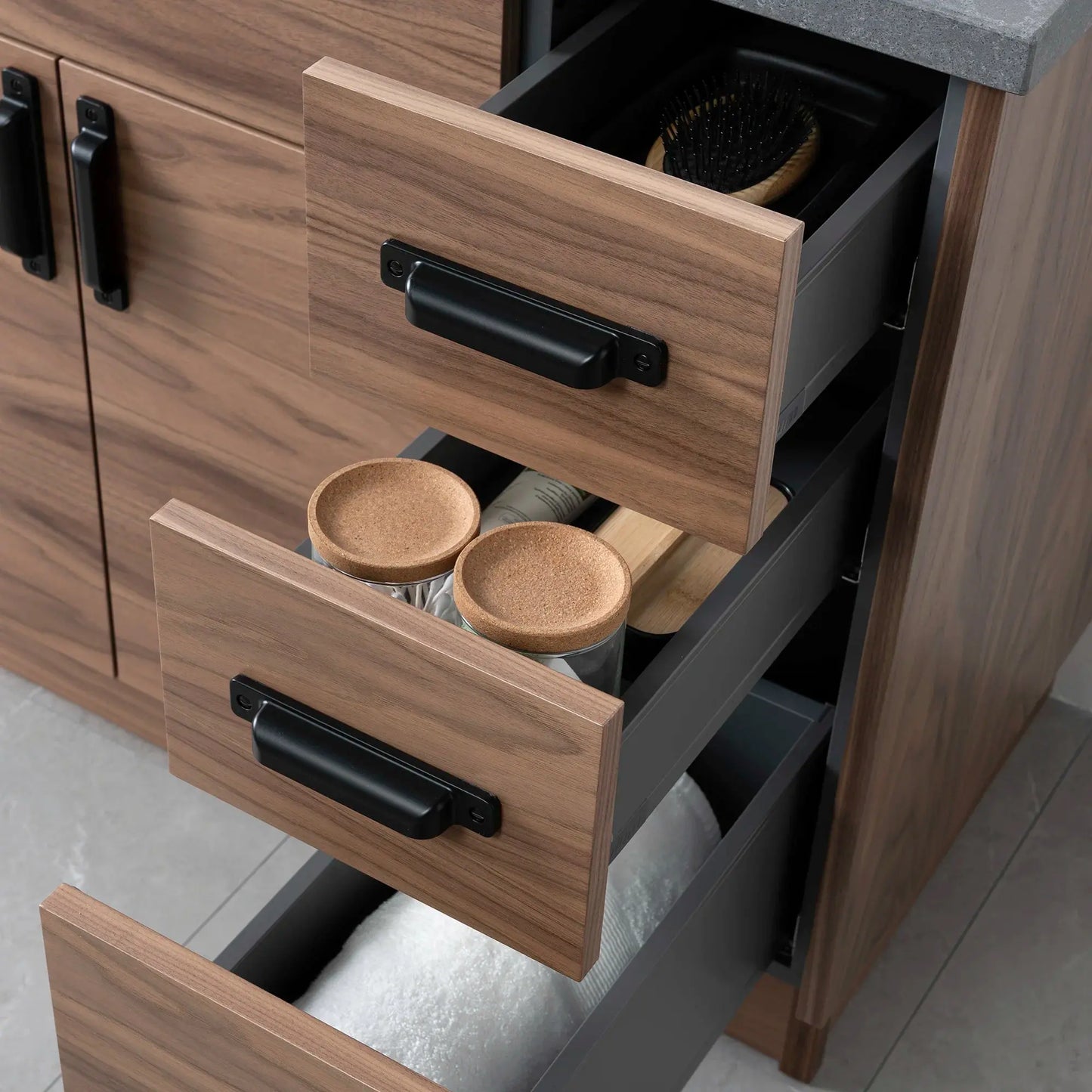Austin 36", Teodor® Modern American Black Walnut Vanity, Left Sink Teodor