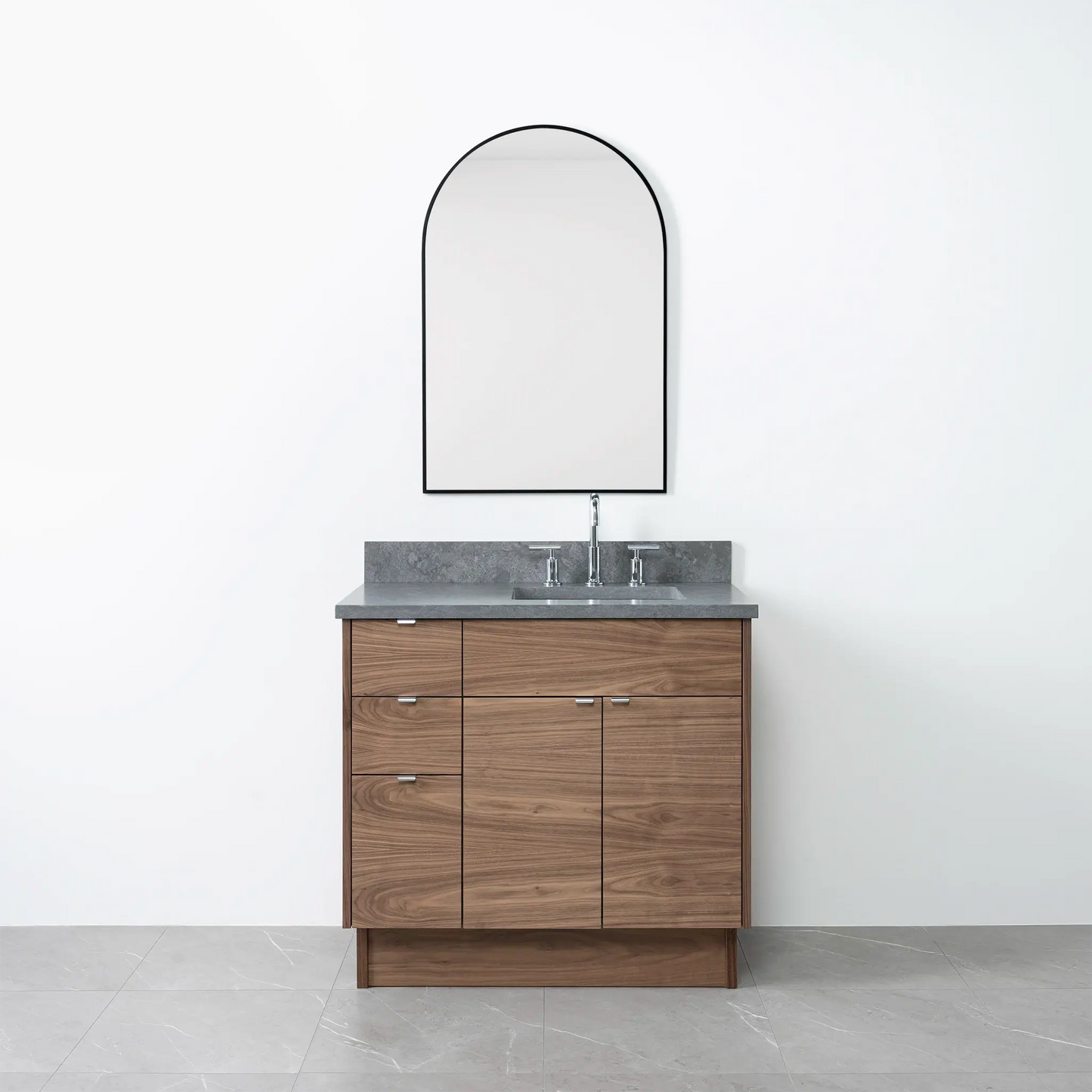 Austin 36", Teodor® Modern American Black Walnut Vanity, Right Sink Teodor