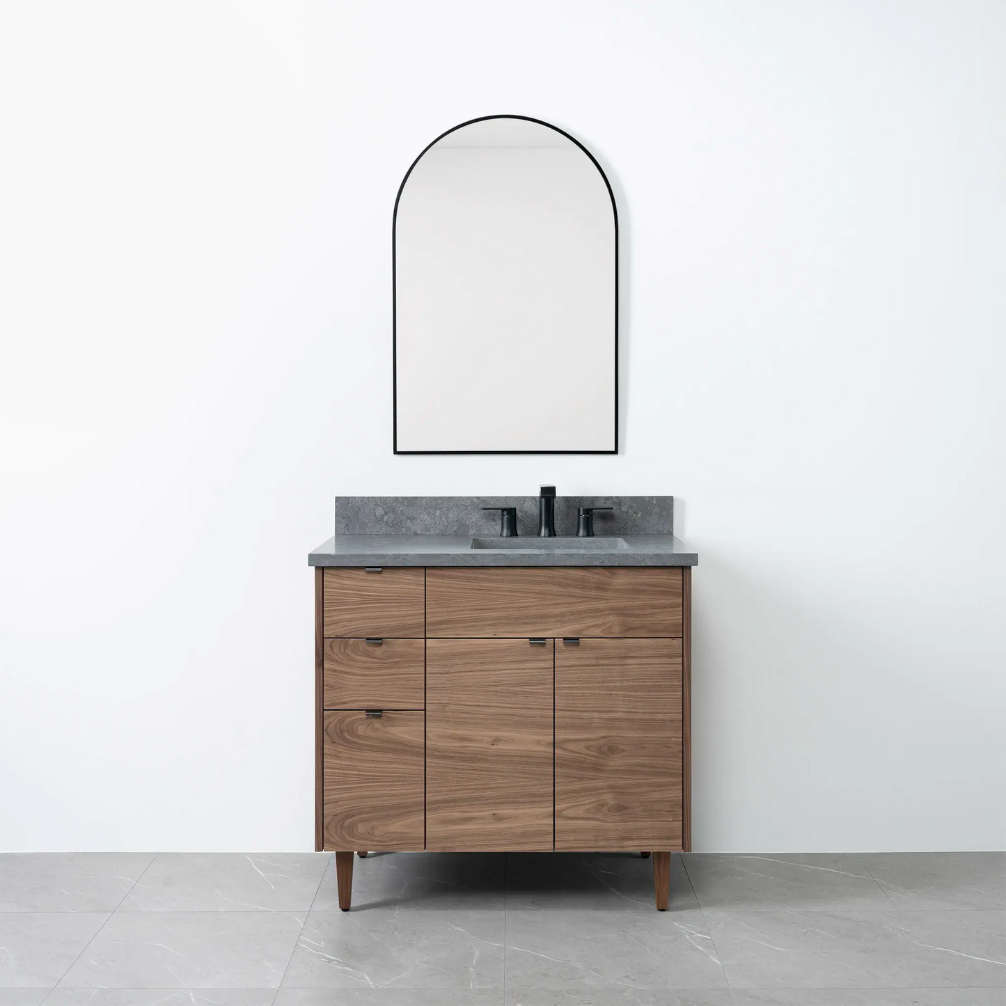 Austin 36", Teodor® Modern American Black Walnut Vanity, Right Sink Teodor