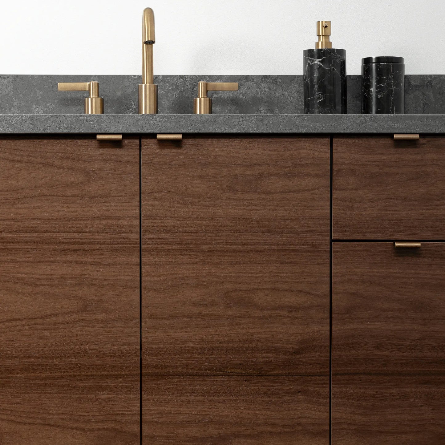 Austin 36", Teodor® Modern Wall Mount American Black Walnut Vanity, Left Sink Teodor