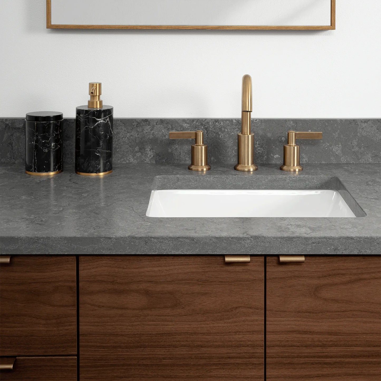 Austin 36", Teodor® Modern Wall Mount American Black Walnut Vanity, Right Sink Teodor