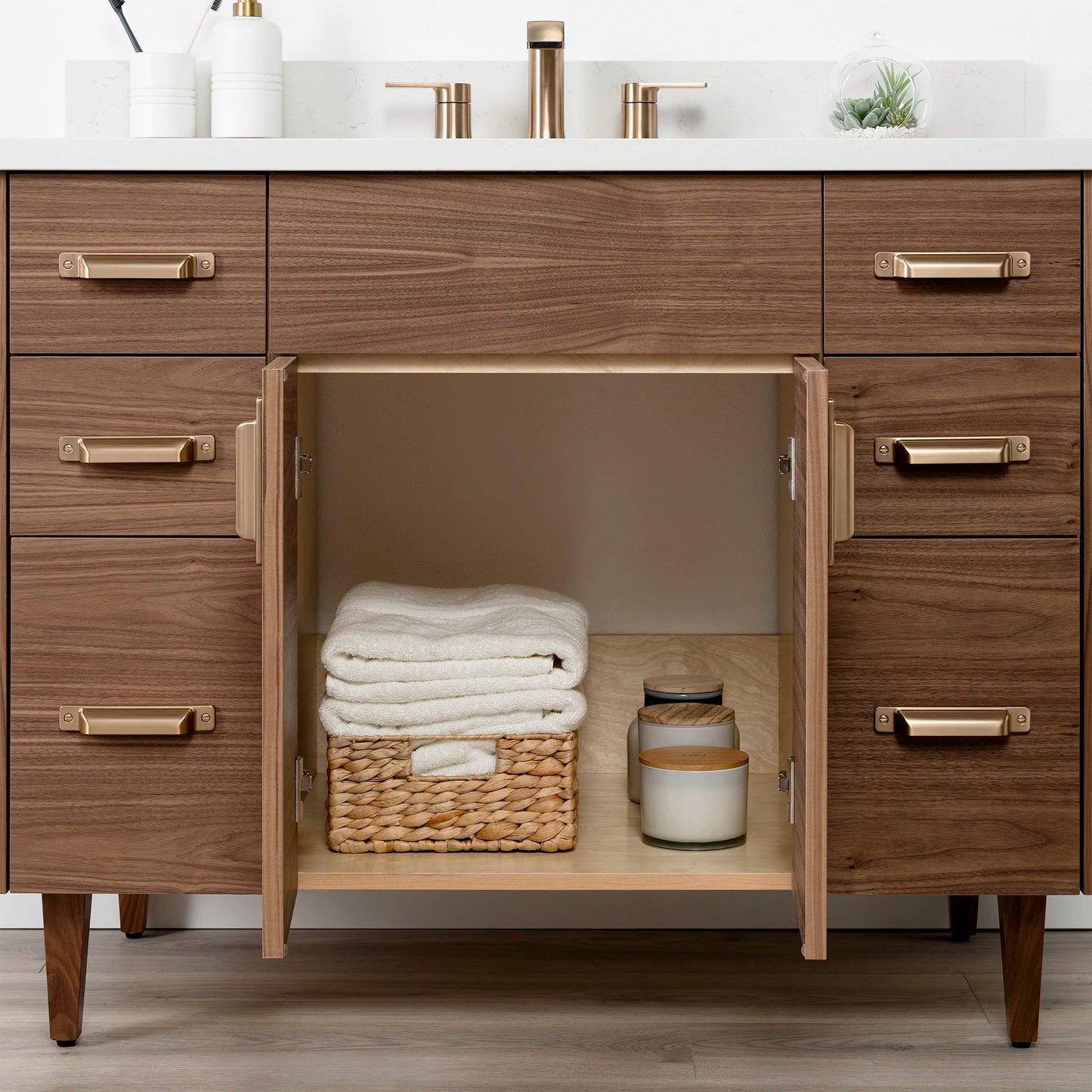Austin Stainless 42" American Black Walnut Bathroom Vanity