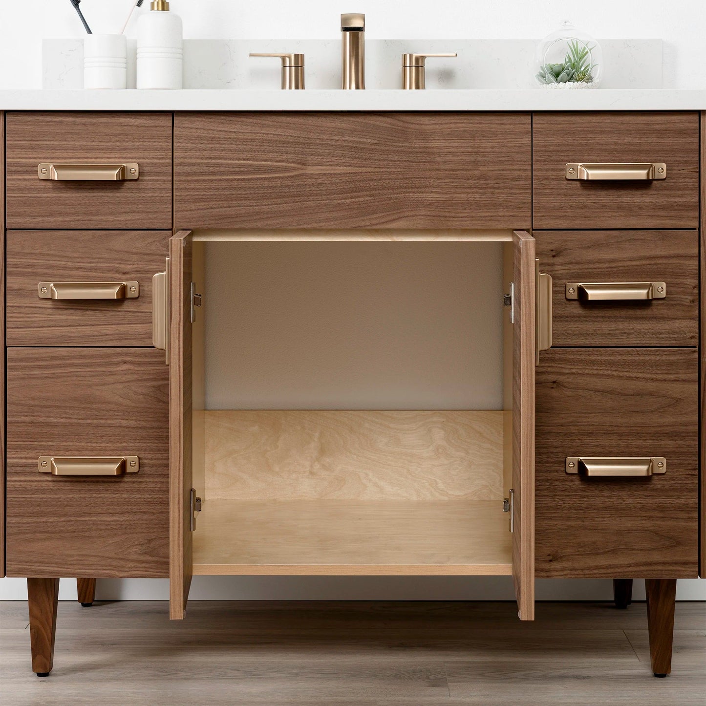 Austin Stainless 42" American Black Walnut Bathroom Vanity