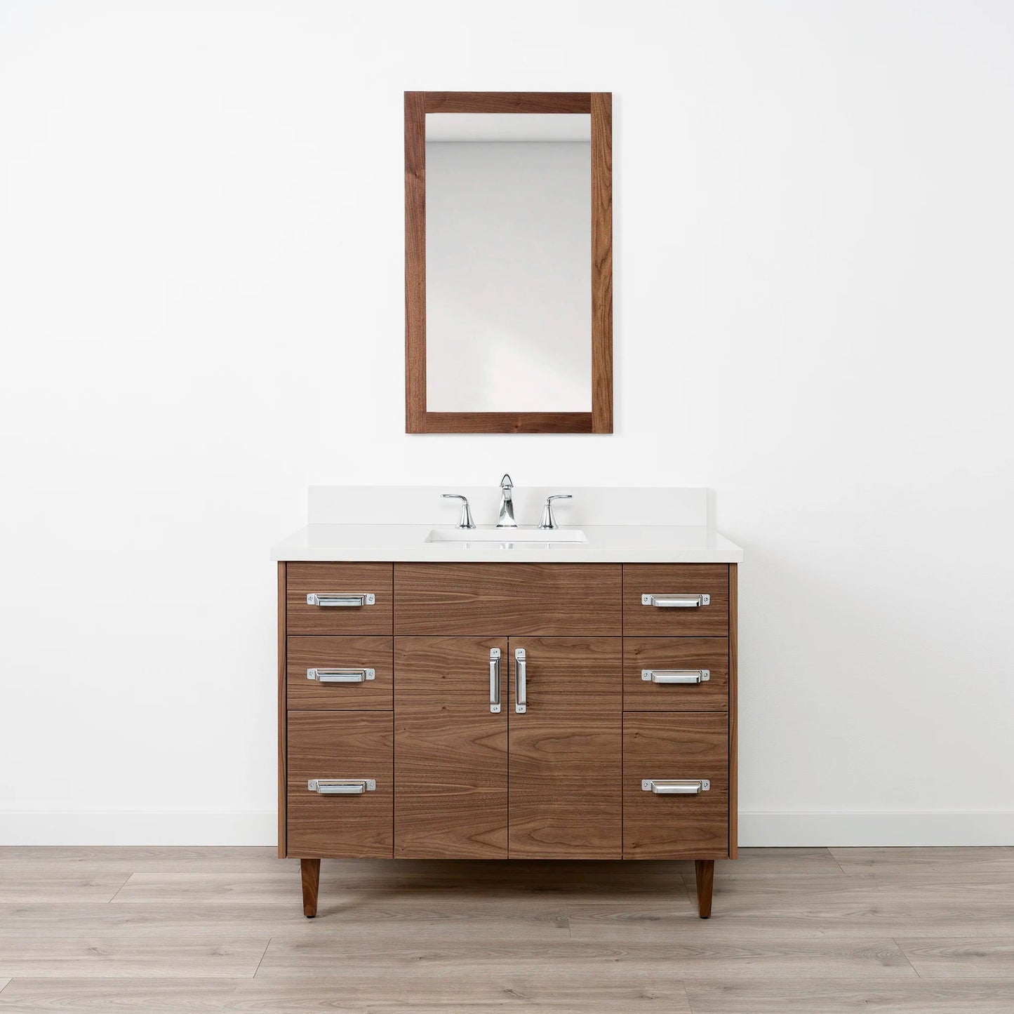 Austin Stainless 42" American Black Walnut Bathroom Vanity