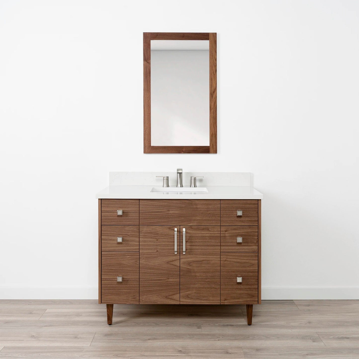 Austin Stainless 42" American Black Walnut Bathroom Vanity