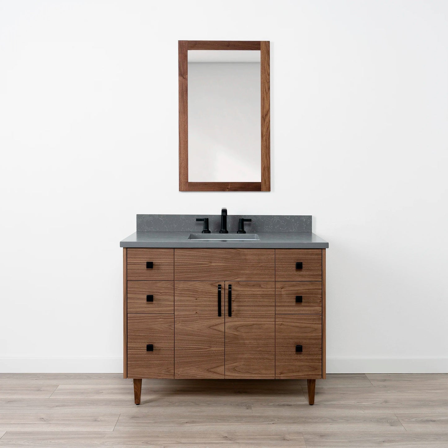 Austin Stainless 42" American Black Walnut Bathroom Vanity