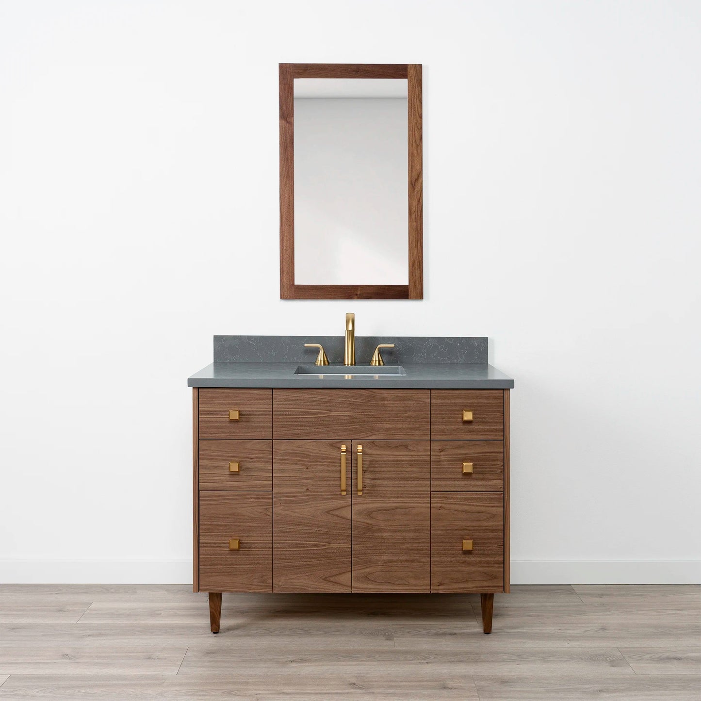 Austin Stainless 42" American Black Walnut Bathroom Vanity