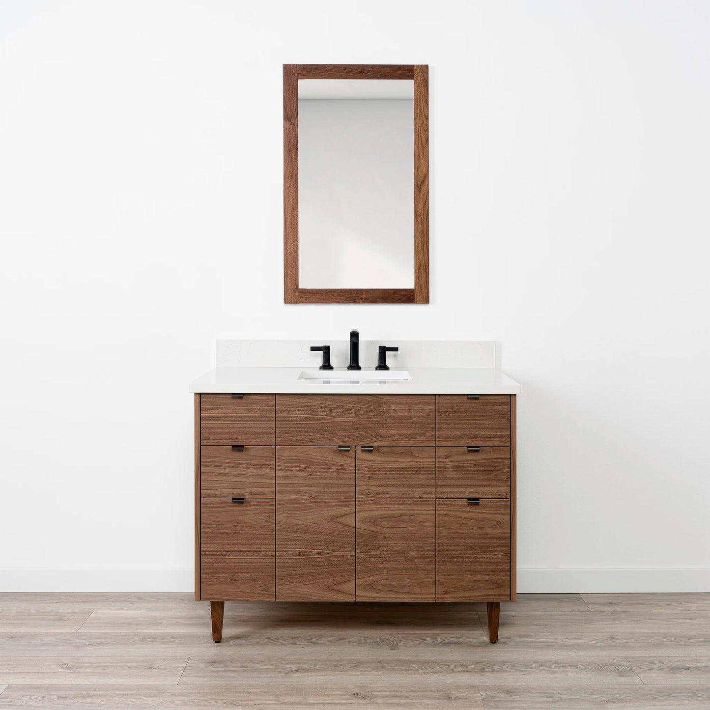 Austin Stainless 42" American Black Walnut Bathroom Vanity