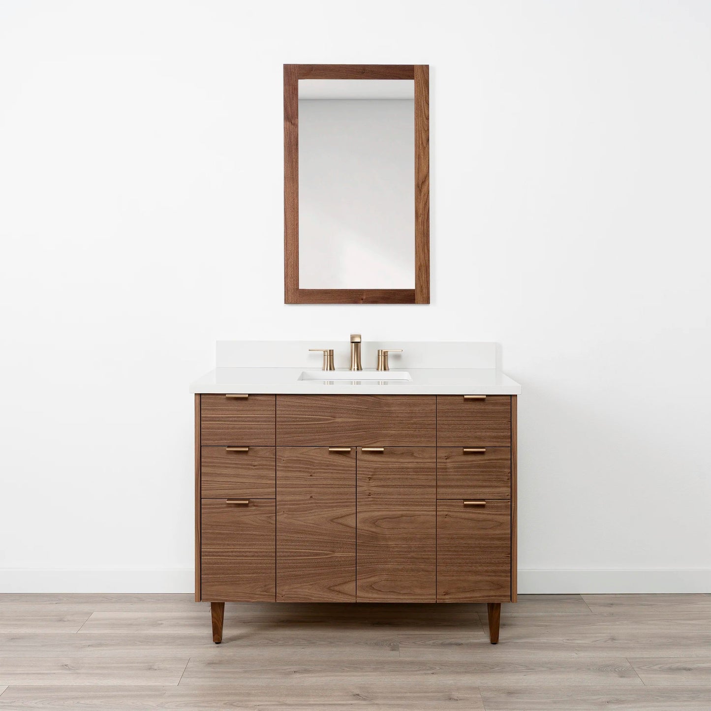Austin Stainless 42" American Black Walnut Bathroom Vanity
