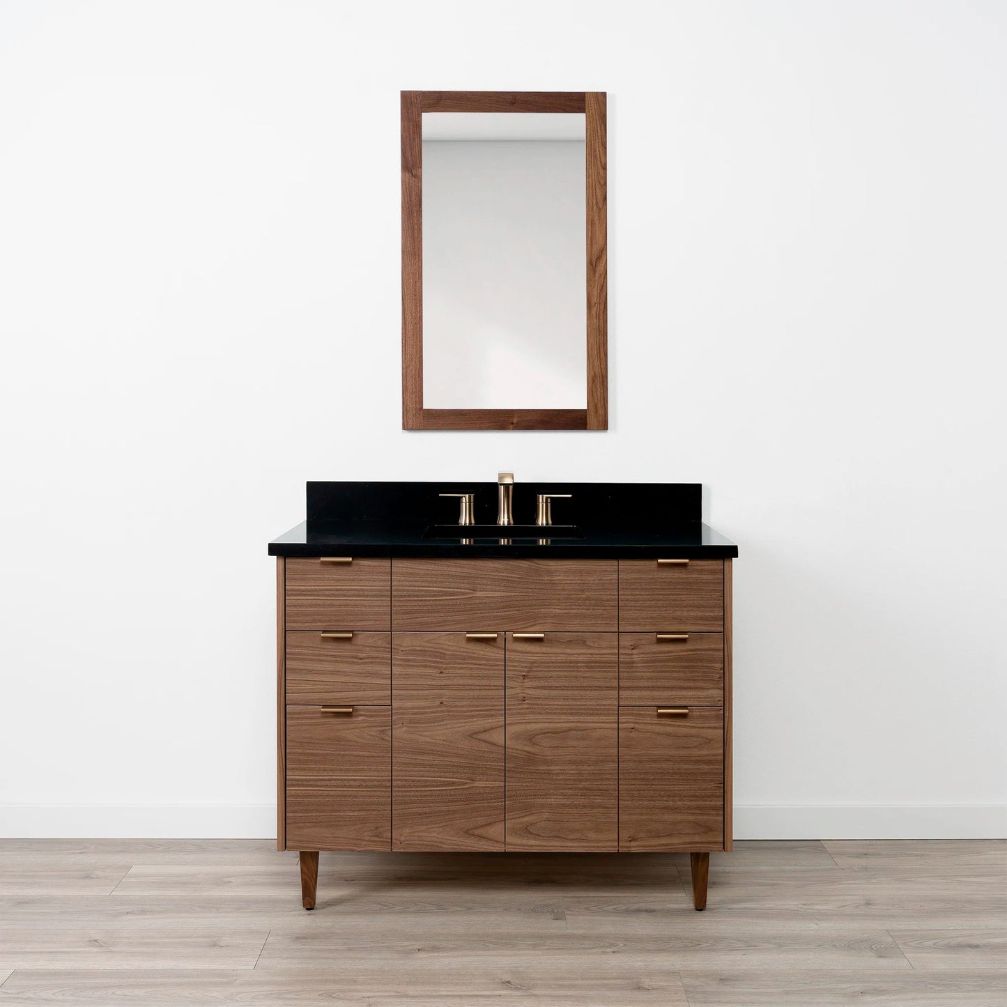 Austin Stainless 42" American Black Walnut Bathroom Vanity